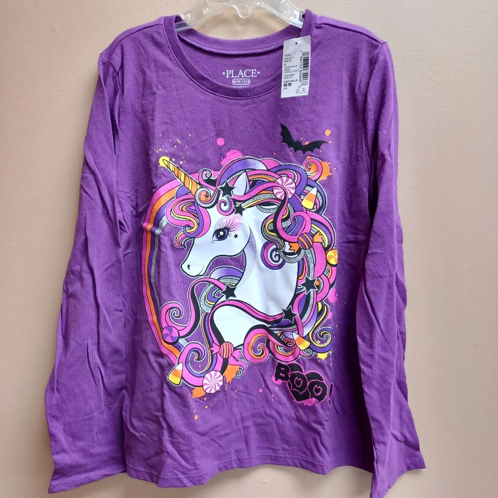 Girls Unicorn Halloween tee sz 7/8